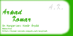arpad komar business card